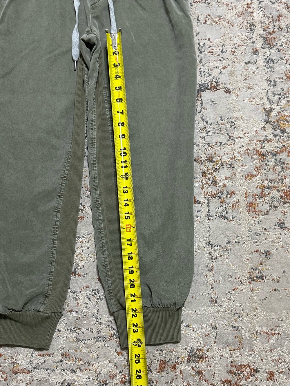 Aerie Ribbed Woven Jogger Track Pants Olive Green Lyocell size Medium - Picture 4 of 11